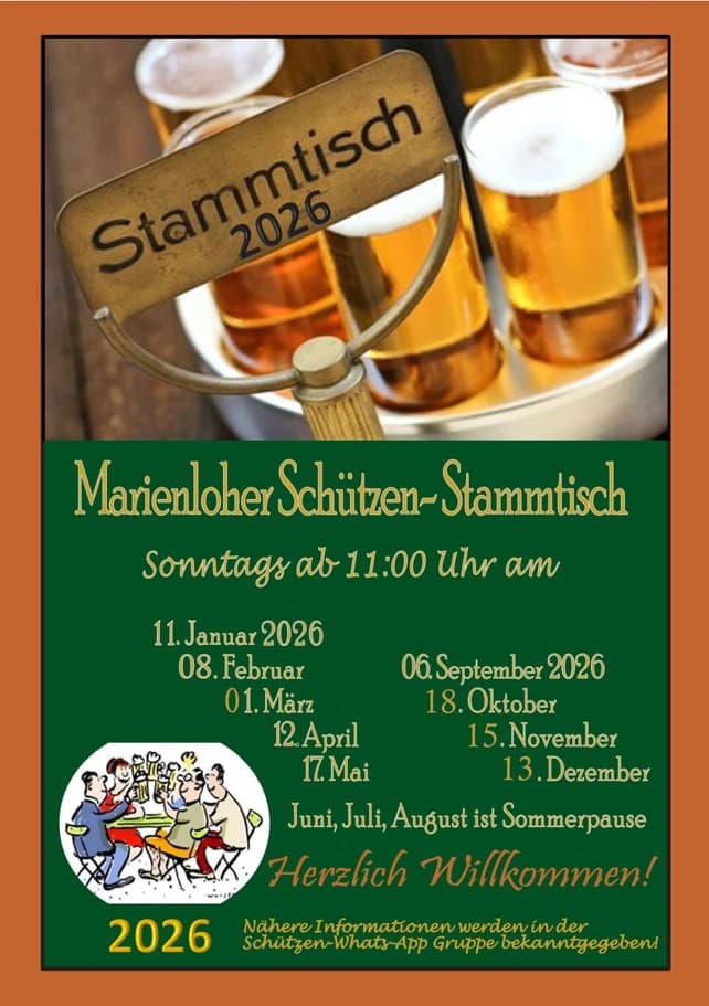 Plakat: Marienloher Schützen-Stammtisch