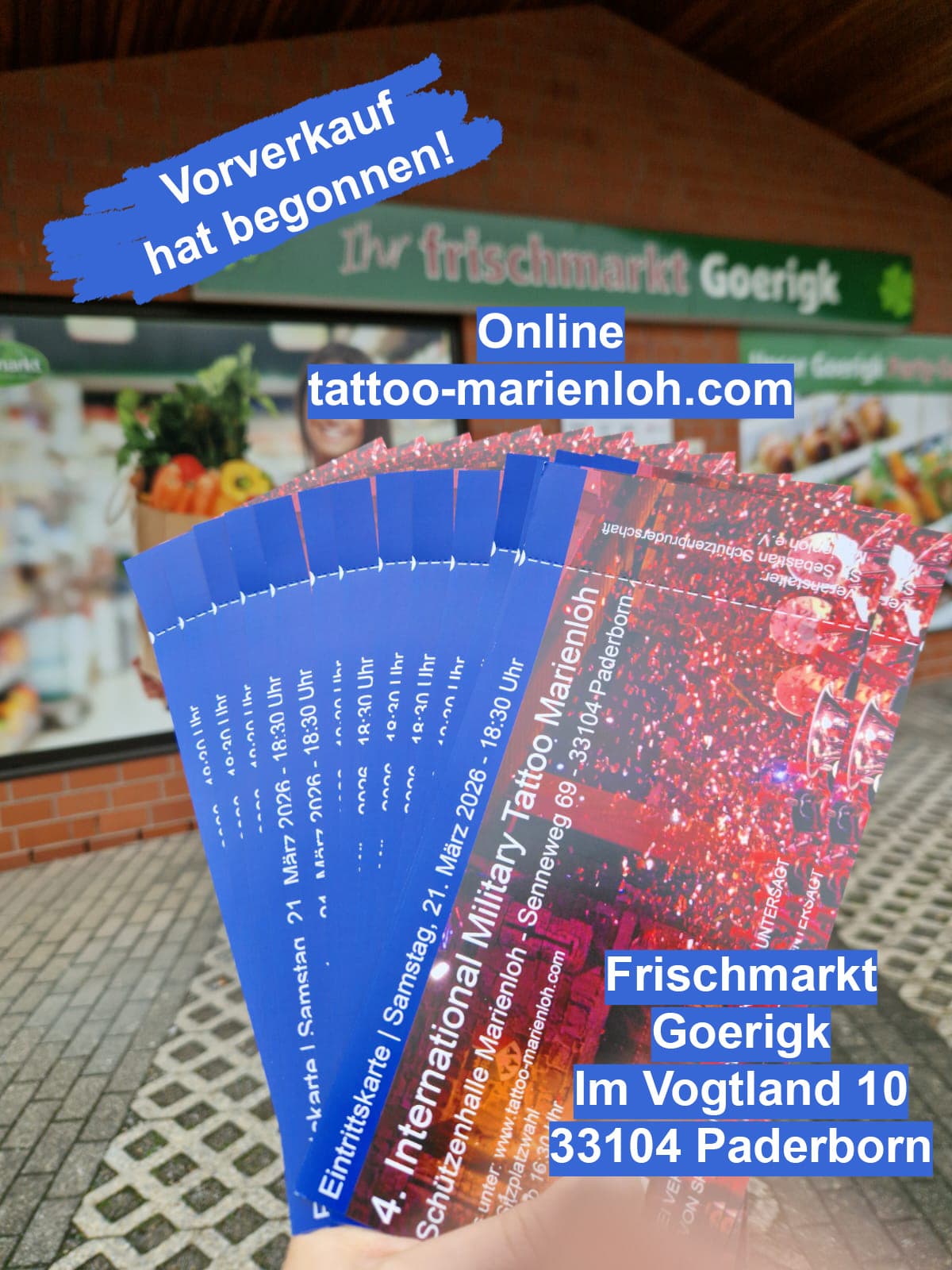 Ticket Vorverkauf für Tattoo Marienloh hat begonnen!